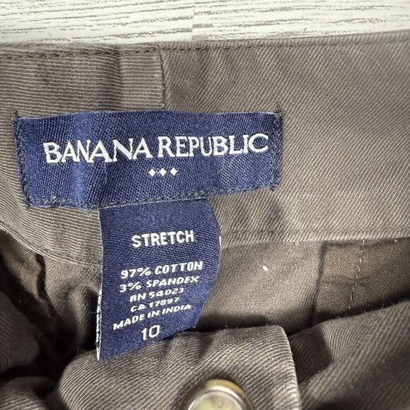 Banana Republic Womens size 10 stretch brown chino shorts cotton spandex - Picture 3 of 3